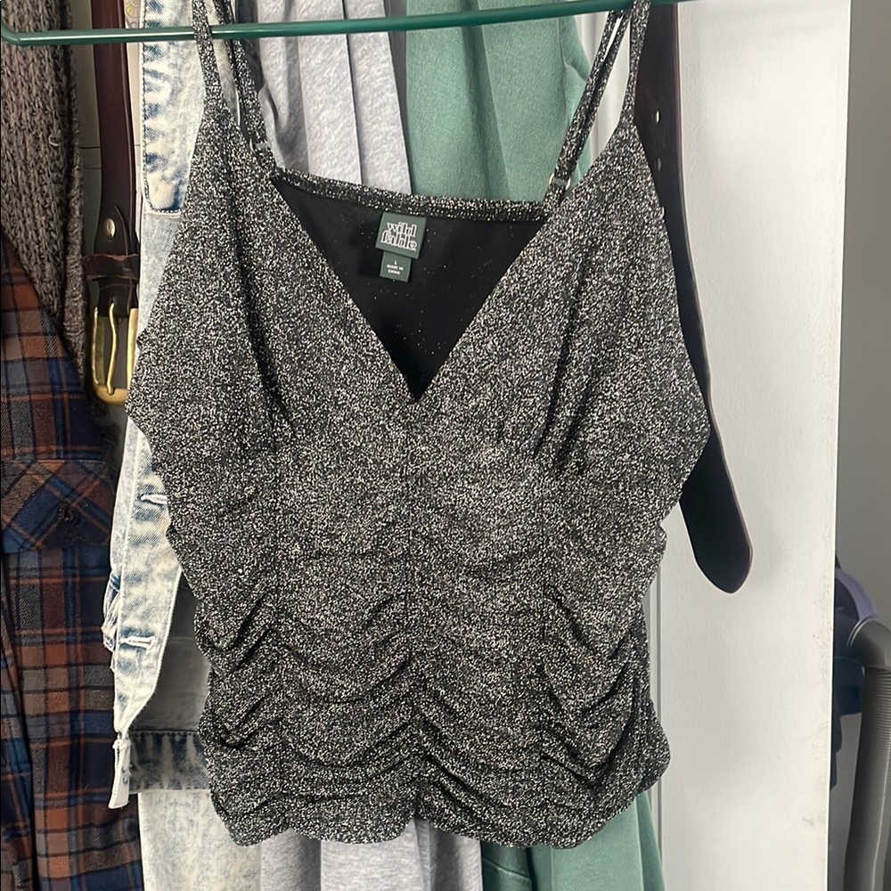 Women's Black Glitter Top